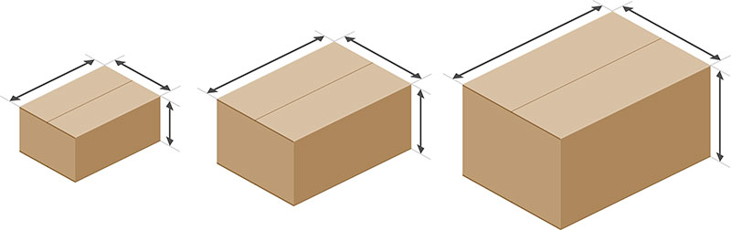 Cardboard box clearance sizes